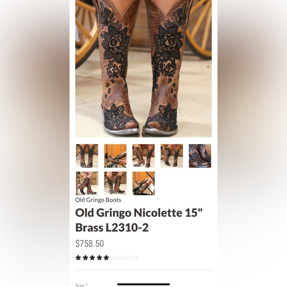 Old Gringo 9 B Nicolette Brass L2310-2 Western Cowboy Cowgirl Boots Valentines - Picture 14 of 14